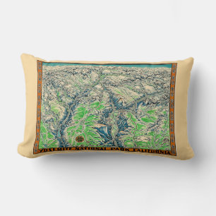 Vintage Map of Yosemite  Lumbar Cushion