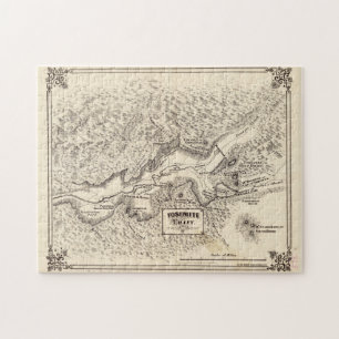 Vintage Map of Yosemite Valley (1879) Jigsaw Puzzle