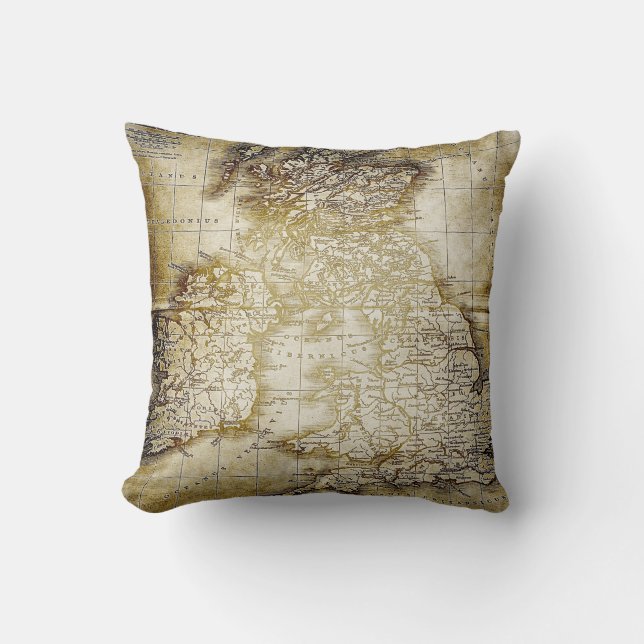 Vintage Map Pillow (Front)