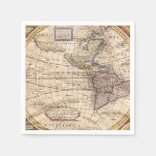 Vintage Map Print Napkin