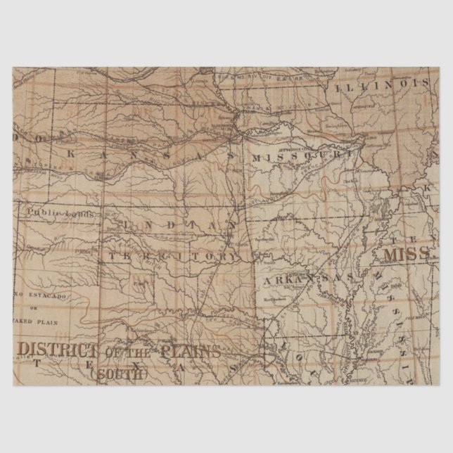 Vintage Map Series Design  12 Tissue Paper (Front)
