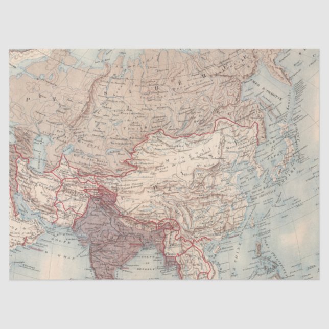 Vintage Map Series Design 2 Tissue Paper (Front)