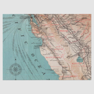 Vintage Map Series Design 6 Tissue Paper