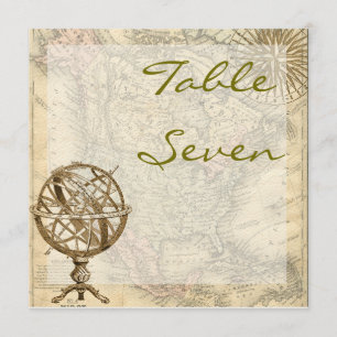 Vintage Map Table Number