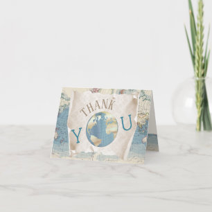 Vintage Map Thank You Cards