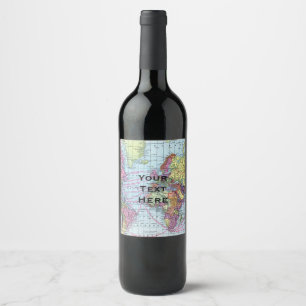 Vintage Map Wine Label