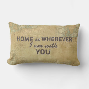 Vintage Map with Quote Lumbar Cushion