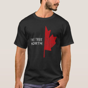 Vintage Maple Canada Day Proud Canadian Flag North T-Shirt