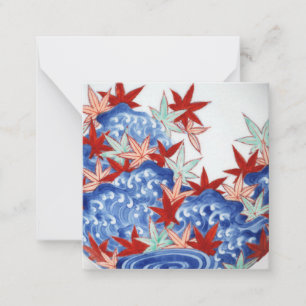 Vintage Maple Leaves in Waves Card