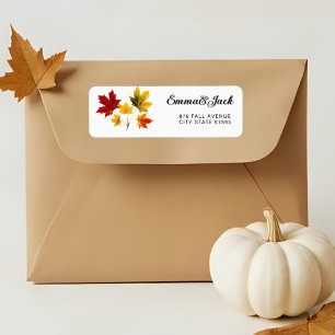 Vintage Maple Leaves  -personalised Return Address Label