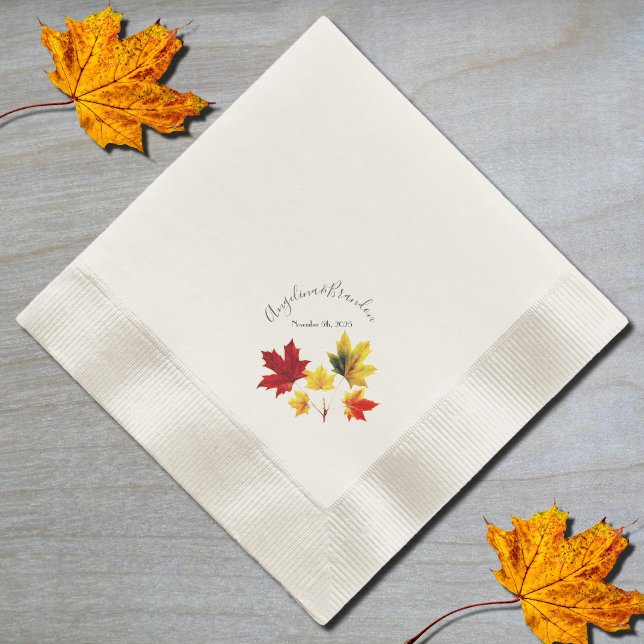 Vintage Maple leaves  -wedding  Napkin (Creator Uploaded)