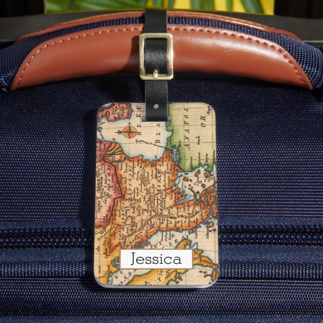 Vintage Maps  Luggage Tag (Front Insitu 2)