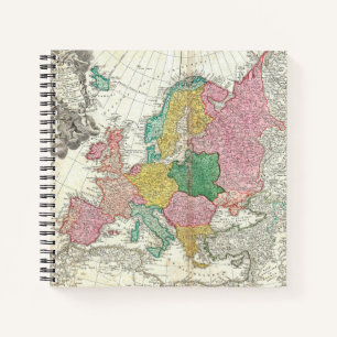 Vintage Maps of Europe Digital Paper-10 Notebook