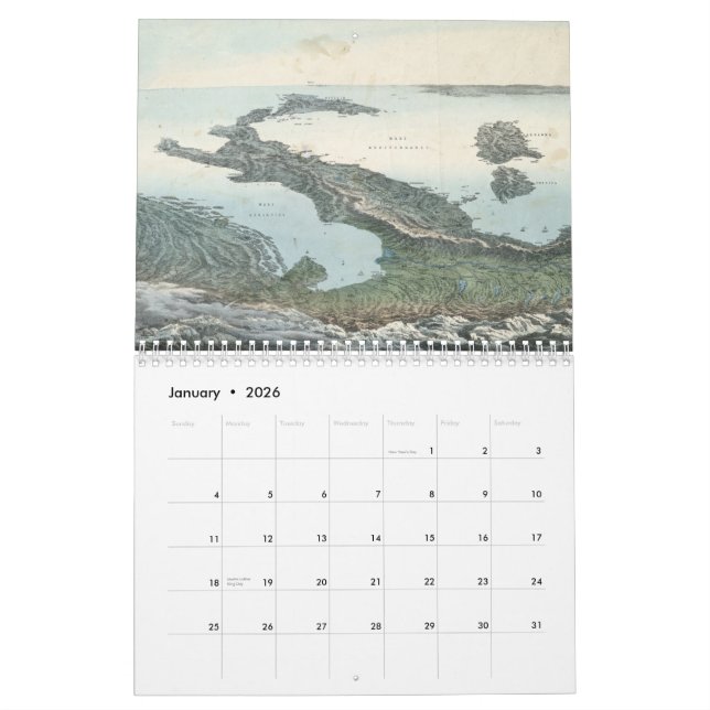 Vintage Maps of Italy Calendar (Jan 2026)
