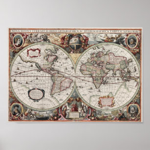 Vintage Maps Of The World Poster