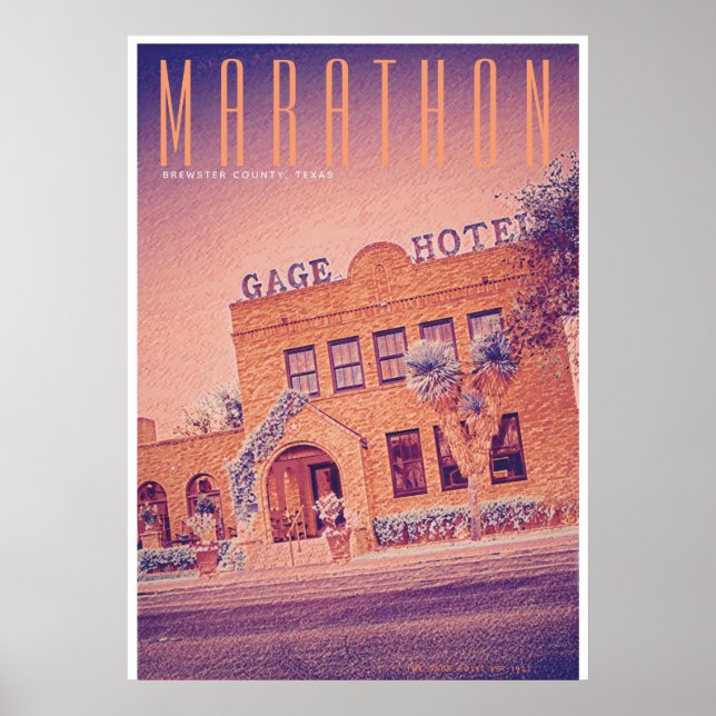Vintage Marathon Texas Travel Poster (Front)