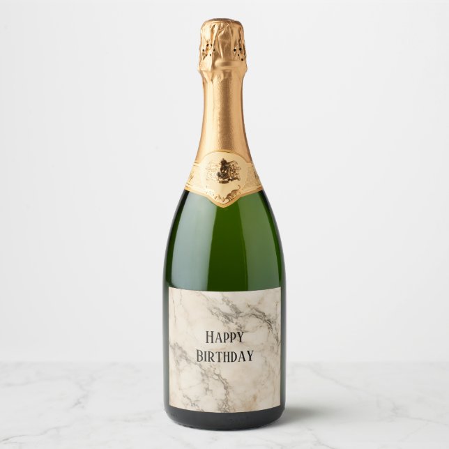 vintage marble champagne bottle label  (Front)