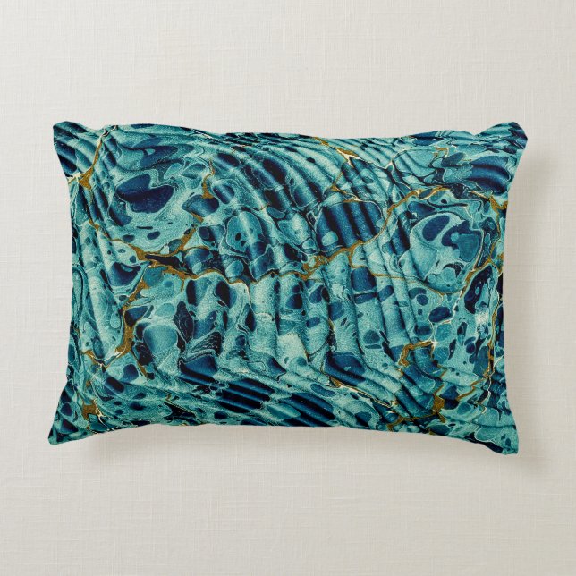 Vintage Marbled Endpaper. Decorative Cushion (Back)