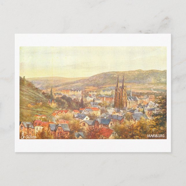 Vintage Marburg, Germany, Postcard (Front)