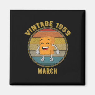 Vintage March 1959 Chicken Nugget Laughing Distres Magnet