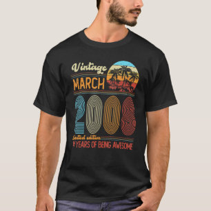 Vintage March 2008 14 Years Old 14th B Day Decorat T-Shirt