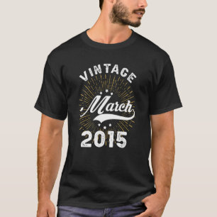 Vintage March 2015 7 Years Old Awesome Since 2015 T-Shirt