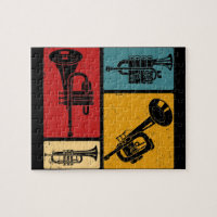 Vintage Marching Band Trumpet Player Retro Design 