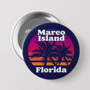 Vintage Marco Island Beach Florida 7.5 Cm Round Badge