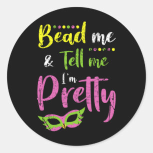 Vintage Mardi Gras Bead Lovers - Bead Me Tell Me I Classic Round Sticker