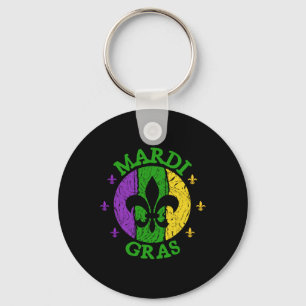 Vintage Mardi Gras Carnival Vintage Retro Jester H Key Ring