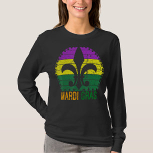 Vintage Mardi Gras Fleur De Lis Carnival Fat Tuesd T-Shirt