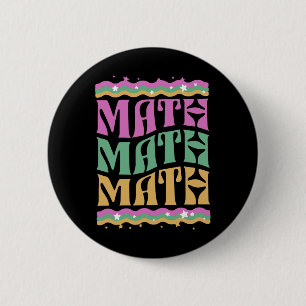 Vintage Mardi Gras Math Teacher Teach Students Sch 6 Cm Round Badge