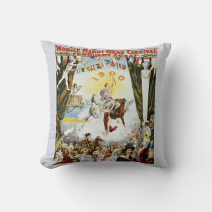 Vintage Mardi Gras Poster Cushion