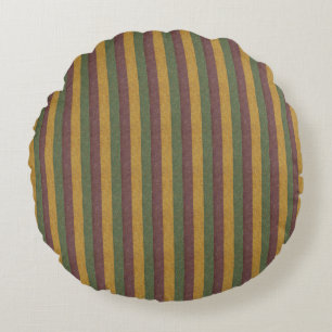 Vintage Mardi Gras striped Round Cushion
