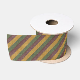 Vintage Mardi Gras striped Satin Ribbon