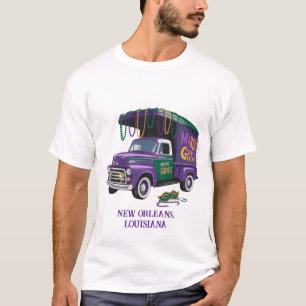 Vintage Mardi Gras Truck Watercolor T-Shirt