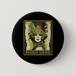 Vintage Mardi Gras Women 1 6 Cm Round Badge