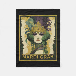 Vintage Mardi Gras Women 1 Fleece Blanket