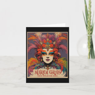 Vintage Mardi Gras Women Card