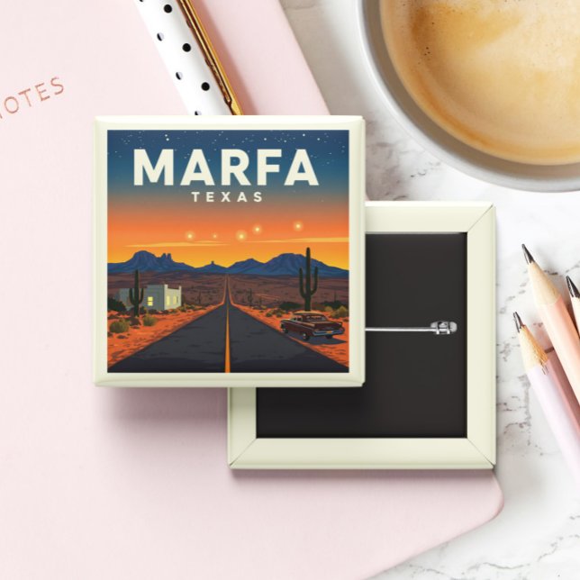 Vintage Marfa Texas 15 Cm Square Badge (Creator Uploaded)
