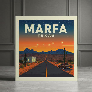 Vintage Marfa Texas Ceramic Tile