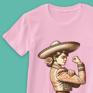 Vintage Mariachi Mexican Woman Hispanic Heritage  T-Shirt