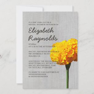 Vintage Marigold Bridal Shower Invitations