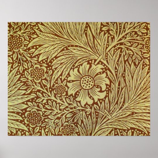 Vintage Marigold William Morris Wallpaper Design Poster Zazzle Com Au