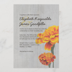 Vintage Marigolds Wedding Invitations