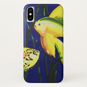 Vintage Marine Life Fish, Fancy Goldfish in Tank iPhone X Case