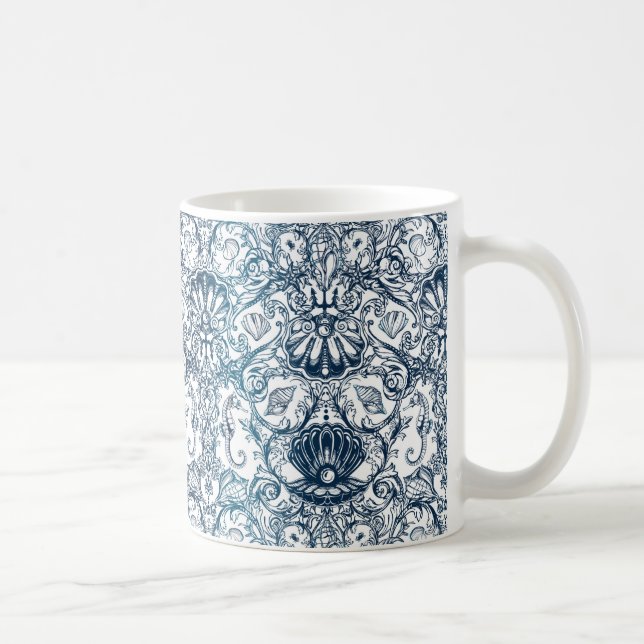 Vintage Marine Pattern Coffee Mug (Right)