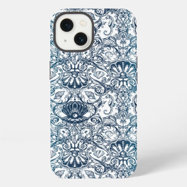 Vintage Marine Pattern iPhone Case (Back)