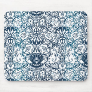Vintage Marine Pattern Mouse Pad