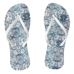 Vintage Marine Pattern Thongs